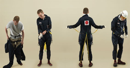 James Crabtree from the Financial Times climbs into the Agnes ageing suit.