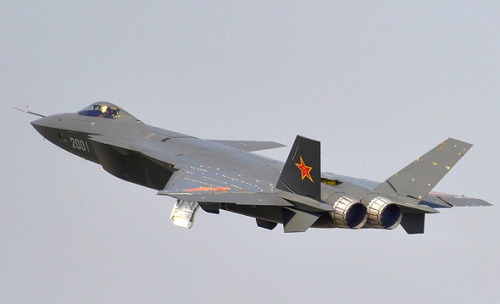 J-20, the fifth generation stealth, twin-engine fighter aircraft prototype. 