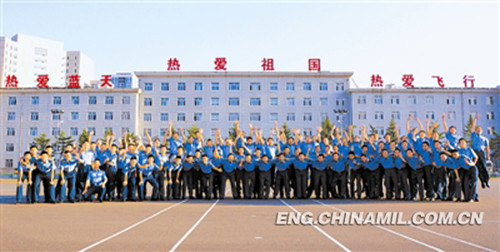 The picture shows 87 students from the Tsinghua University, the Peking University and the Beijing University of Aeronautics and Astronautics (BUAA) meet in the Aviation University of Air Force (AUAF) of the Chinese Peoples Liberation Army (PLA). (Photo by Shen Jinke)