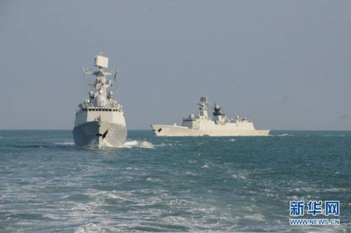 A fleet from the Chinese Navy has returned to the military port in east China's Qingdao. (Xinhua photo) 