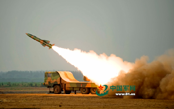 A guided missile brigade of the air force under the Chengdu Military Area Command (MAC) of the Chinese Peoples Liberation Army (PLA) participated in the live-ammunition tactical exercise in an area of the Bohai Strait on June 18, 2014. (Chinamil.com.cn/Zhang Hengping)