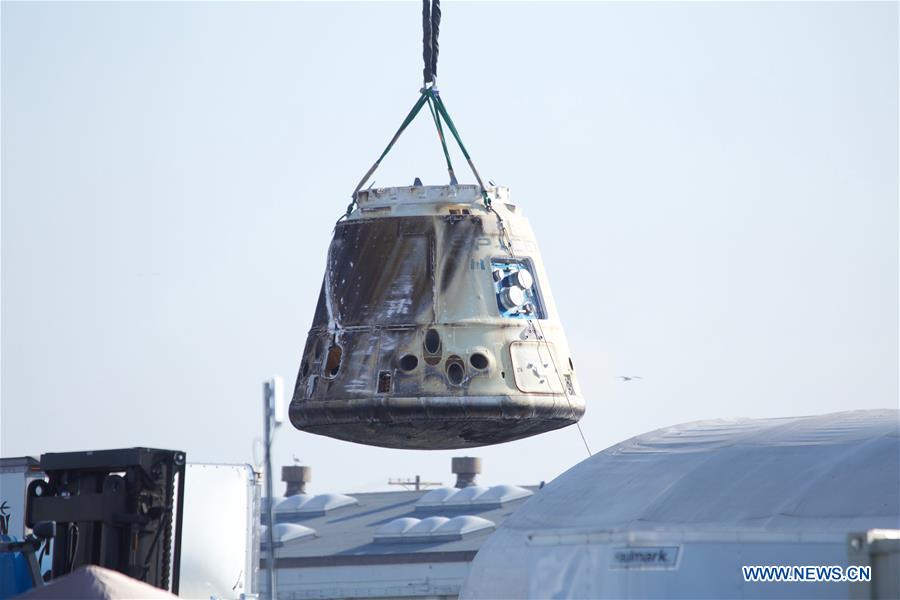 spacex"s dragon cargo spacecraft seen in california, u.s.