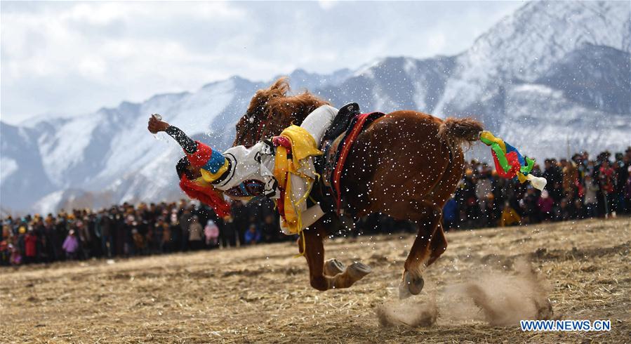 Highlights of equestrian event in Lhasa, Tibet
