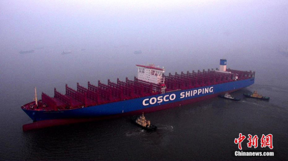 20,000 TEU container ship in trial voyage