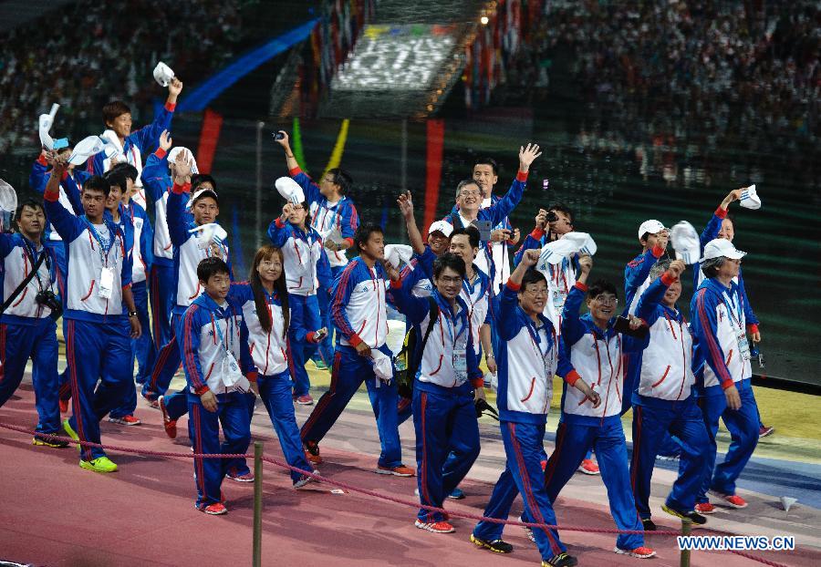 Parade of athletes at Summer Universiade opening ceremony(1/5