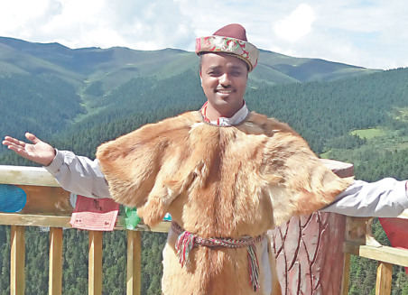 <b>Zekarias Woldemariam</b> visits a folk village in the Tibet autonomous region.