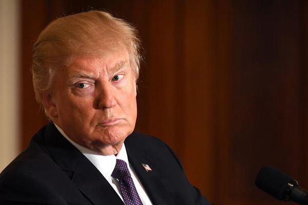 US President Donald Trump attends a press conference at the White House in Washington DC, on April 12, 2017. (Photo/Xinhua)